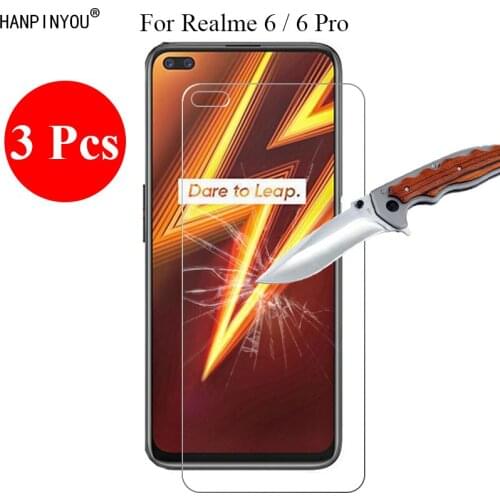 3 Pcs/Lot New 9H 2.5D Tempered Glass Screen Protector For Realme 6 Pro 6.6" Protective Film Guard