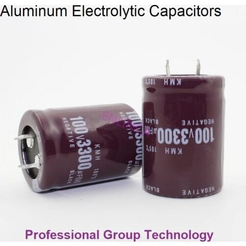 6pcs EB222 Good quality 100v3300uf Radial DIP Aluminum Electrolytic Capacitors 100v 3300uf Tolerance 20% size 30x40MM 20