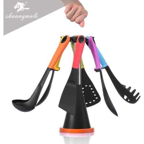 6PCS Nylon Kitchenware Non-stick Cookware Cooking Tool Spatula Ladle Shovel Spaghetti Spoon Soup Kitchen Utensils Set