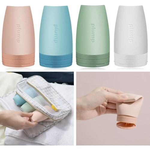 60ml Silicone Refillable Bottle Portable Travel Bottles Leak Proof Squeezable Silicone Tubes Lotion Shampoo Cosmetic Containers