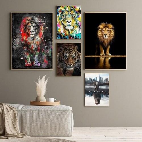 5D DIY Diamond Painting Animals Black and White Lion Head Full Square Embroidery Cross Stitch Kit Mosaic Picture Decoration Gift