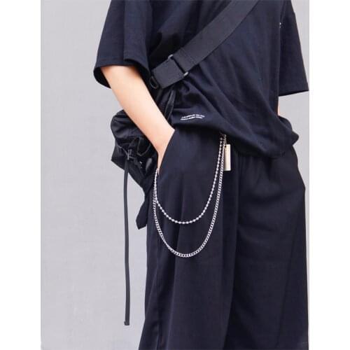 SOHOT Hip Hop Rock Butterfly Cross Key Lock Rabbit Flame Pearl Waist Chain Unisex Pants Chain Clothing Accessories Drop Shipping