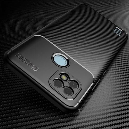 For Realme C21 Case Carbon Fiber Texture Shockproof Phone Cover For RealmeC21 Realmi C 21 Camera Protection Silicone Edge Coque