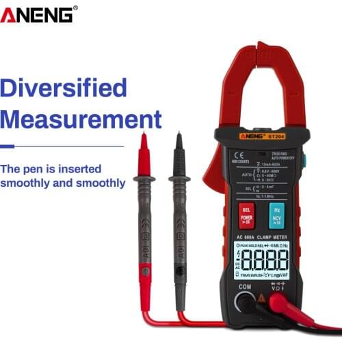 ST204 Digital Clamp Meter Multimeter 4000counts True RMS Mini Amp DC/AC Clamp Meters voltmeter Automatic Range