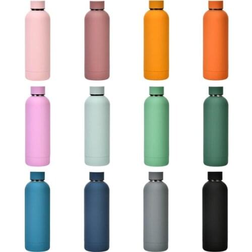 3pcs 500ml 17oz Flask Sports Water Bottle Double Walled Stainless Steel Vacuum Insulated Mugs Travel Thermos Custom Matte Colors