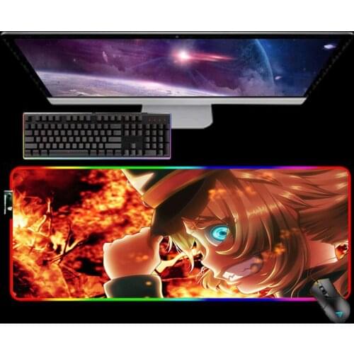 Rgb 35x60 Alfombrilla Raton Computer Gaming Accessiores Podkladka Pod Mysz Mause Pad LED Backlit Mat Mausepad Anime Youjo Senki