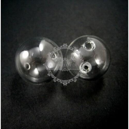 20mm round glass beads bottles with 2mm open mouth transparent DIY glass pendant charm findings supplies 3070050