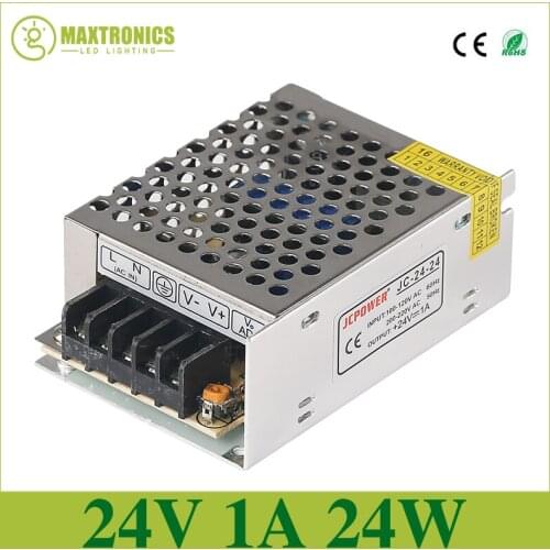 Best price AC100V-240V to DC24V 1A 24W Regulated Switch Power Supply LED Power for led strip light led lamp Free shipping