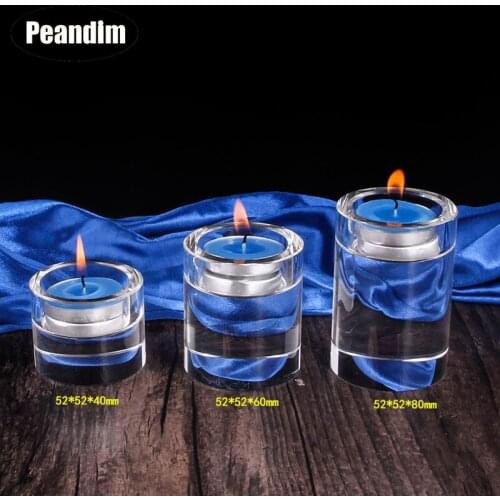 PEANDIM Small Tealight Candlestick Crystal Candle Holders Valentines Day Candlelight Dinner Table Home Decorative Candle Stand