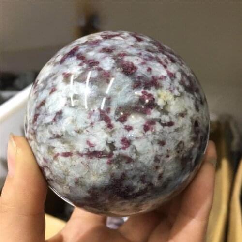 Natural quartz crystals Red tourmaline sphere rubellite stone crystal ball decoration