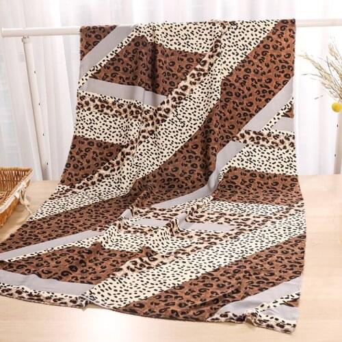 Nigeria Vintage Polyester Leopard Printed Chiffon Fabric By Meter for Women Summer Baroque Shirt ＆ Dress 100*150cm TJ0312-1