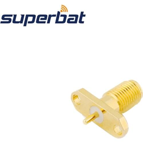 Superbat SMA 2 hole Panel Mount Female Jack with Solder Post Terminal Medium Version RF Coaxial Connector