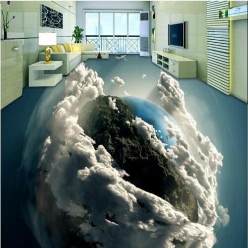 Beibehang Personalized custom floor stickers 3D globe bathroom living room waterproof anti-skid wear-resistant decorative floor