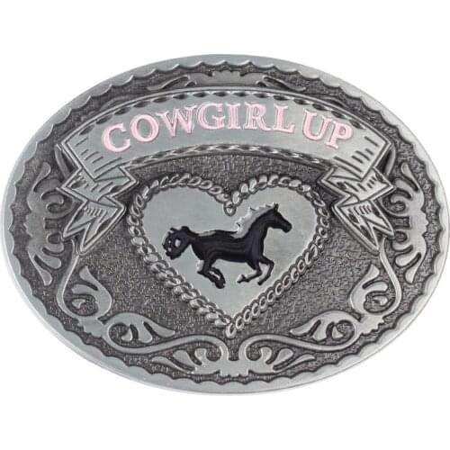 Western style cowgirl alloy belt buckle 3.8CM leather belt buckles FOR WOMEN