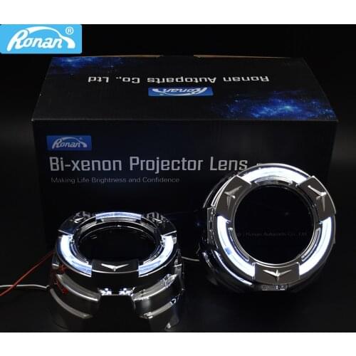 Ronan 3.0 LED optical angel eyes masks shroud for Koito Q5 Hella Bi xenon projector lens car headlights mask Automobile cover