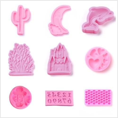 Pandahall Food Silicone Molds For DIY Cake ice Cream Candy Flower Mold Making DIY Decor UV Epoxy Resin Mold Tool Pink