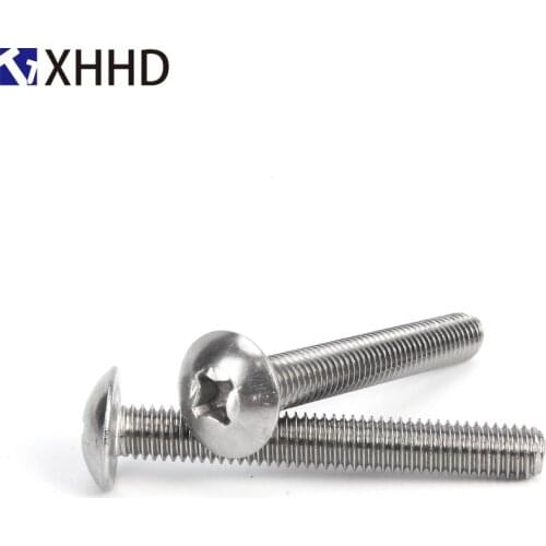 M3 M4 M5 Truss Head Machine Screw Phillips Metric Thread Cross Recessed Large Big Head Mushroom Bolt Iron Steel Nickel Plated