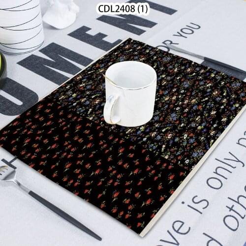 Plant Flower Pattern Vegetation Print Cloth Towel Cloth Home Decoration Table Mat Cloth Tea Towel Coaster 42*32 Servilletas Tela