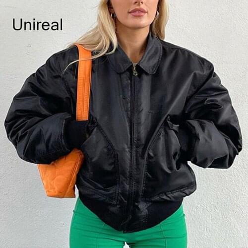 Unireal Women's Black Bomber Jackets