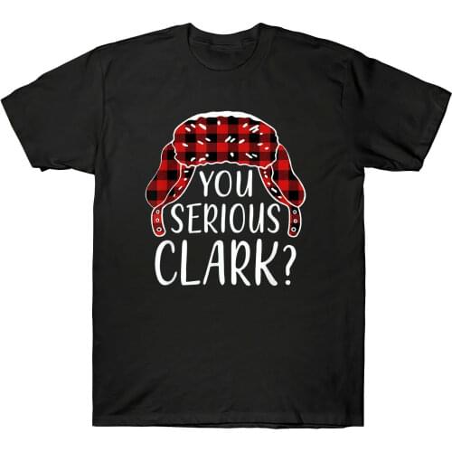 You Serious Clark Christmas Vacation Movie Plaid Red Funny Mens T-Shirt Gift
