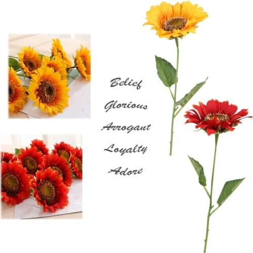 1 bunch of artificial silk sunflower artificial sunflower for home decoration wedding decoration bride holding flowers floral