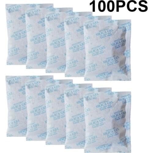 100Pcs 10g Silica Gel Desiccant Moisture Absorber Dry Damp-Proof Corrosion Prevention Sky-Blue Non-Woven Packaging Desiccant