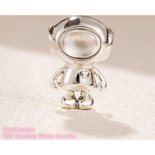 100% 925 Sterling Silver Cosmo Tommy Charm, Clear CZ beads Fit Original Pandora Charms Bracelet DIY jewelry Winter