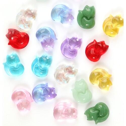 13x18mm Multicolor Fox Shape Lampwork Czech Glass Loose Spacer Beads For Jewelry Making Handmade Diy Bracelet Necklace Earrings