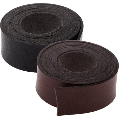 2 Pieces Leather Strap Strips DIY Belt Embellishments Decoration Crafts Clothing Accents Leathercraft Tool 2m each strap