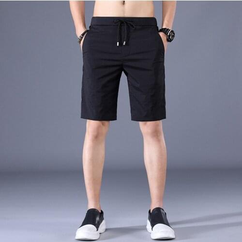 3 Colors Mens Business Casual Shorts 2021 Summer Fashion Straight Stretch Shorts Male Beige Black Navy Brand