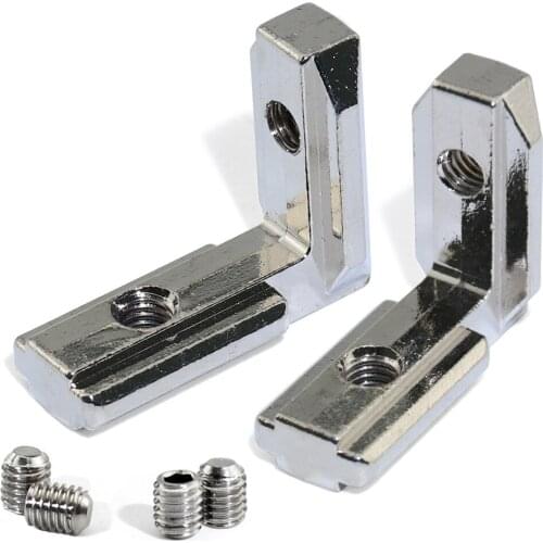 4 10pcs 20S L Shape Sliver Inner Corner Connector Joint Bracket for 2020 Aluminum Profile with slot 6mm