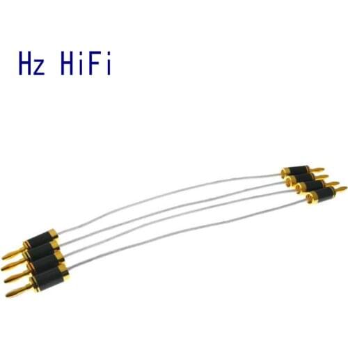 4PCS Hi-end The carbon fiber Gold plated banana 4N Copper plated silver wire audio