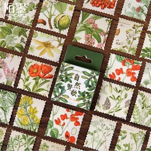 46pcs/pack Natural Anthem DIY Decorative Sealing Stickers Kawaii Stationery Gift DIY Album Scrapbooking