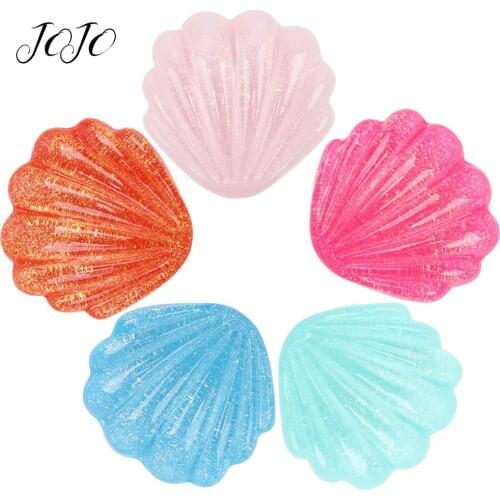 JOJO BOWS 5pcs Shell Resin Accessories For DIY Craft Supplies Phone Case Sticker Apparel Decoration Patches Hanging Ornament
