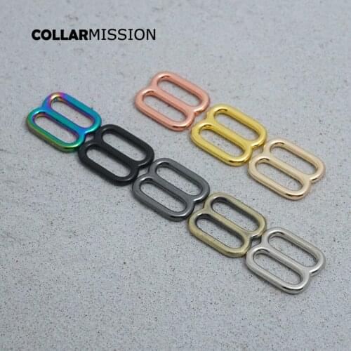 50pcs/lot Adjustable buckle DIY accessory for 15mm sewing bag belt dog cat collar high quality plated metal buckle 8 colours