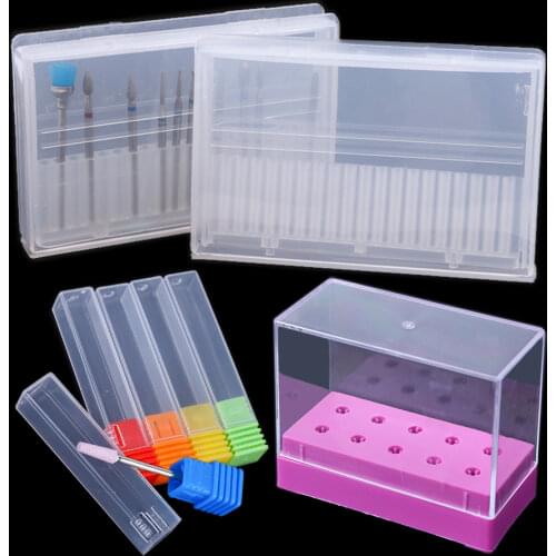 Acrylic Nail Drill Bit Storage Box Empty Stand Display Container Nail Case Cutter for Milling Machine Manicure Accessories BE867
