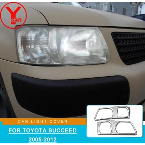For Toyota Accessories ABS Head Lamp Light Guard Cover Hood Front Lamp Cover Trim Decoration For Toyota Succeed 2005-2012