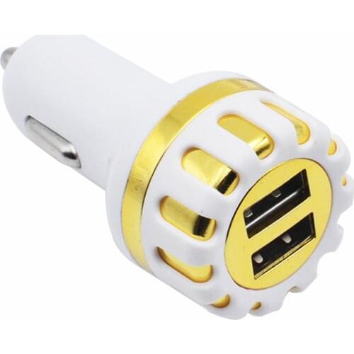 Dual USB car charger 1A sun flower car charger car phone charger plating double usb car charger