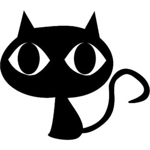 Car Stickers Big Eyes Cat Fashion PVC Car Decoration Accessories Stickers Creative Waterproof Sunscreen Black/white,14cm*12cm