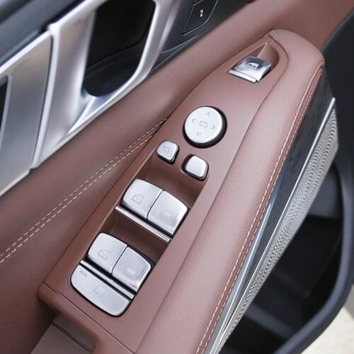 Car Styling Door Window Glass Lifting Buttons Sequins Decoration Covers 12Pcs For BMW X5 G05 2019 2020 Interior Accessories