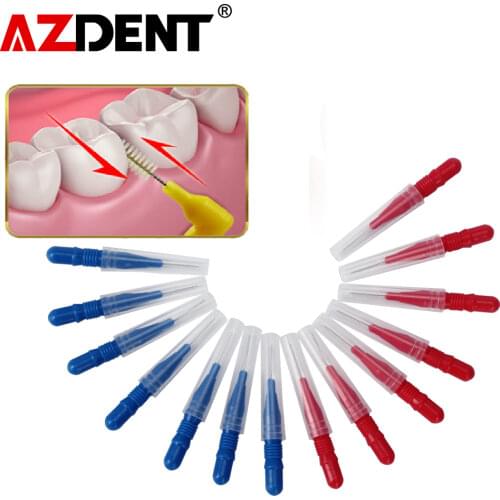 Azdent Adults Interdental Brush Clean Between Teeth Dental Floss Pick Push-pull Toothpick Cleaning Dental Brushes Teeth Ca