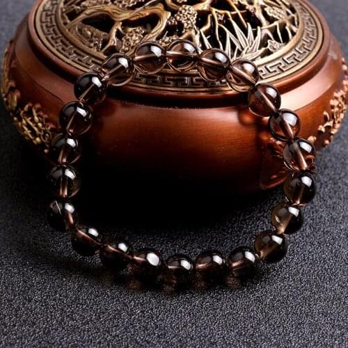 High quality Natura tea Crystal Round Stone Beads bracelet
