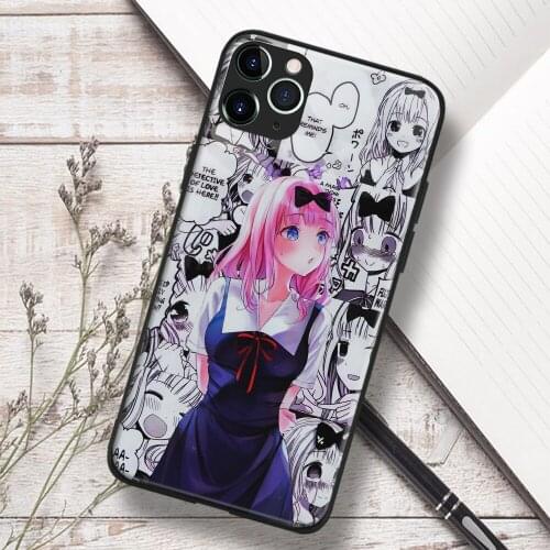Chika Fujiwara Kaguya-sama Anime Soft TPU Glass Phone Case for IPhone SE 6s 7 8 Plus X Xr Xs 11 12 Mini Pro Max Samsung