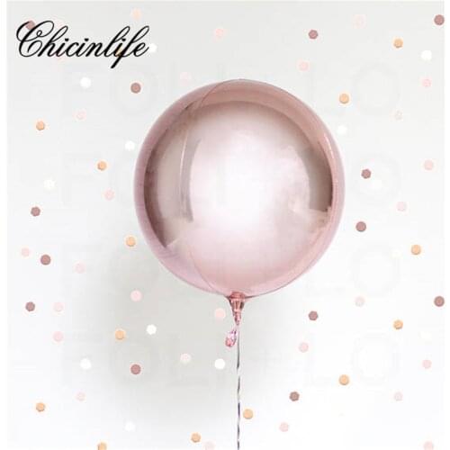 Chicinlife 1pcs Rosegold 4D Round Shaped Foil Balloon Bridal Shower Wedding Marriage Birthday Balloons Party Decor Supplies