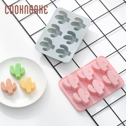 COOKNBAKE Silicone Chocolate Candy Mold Cactus Silicone biscuit pastry baking tool craft gypsum fondant form DIY cake decoration