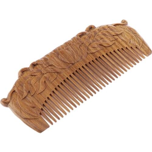 Wooden Style Portable Anti Static Hair Care Head Massage Comb Real Wood 14CM