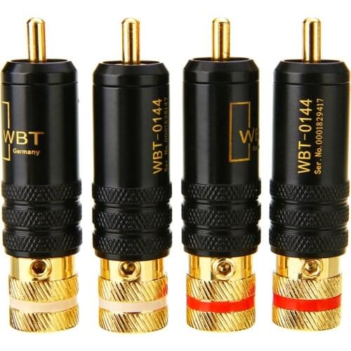 Hi-end RCA Connector Plug HIFI Gold Plated RCAScrews Locking Soldering Audio Apdater