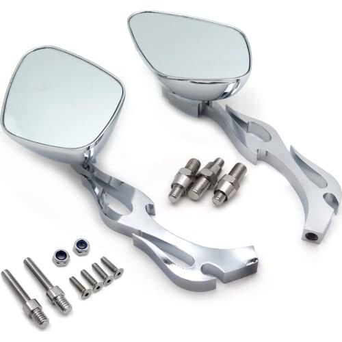 Running Mirror Flame Shape Chromed For Honda CBR600 900 929 954 1000RR Suzuki GSXR 600 Aftermarket Free Shipping Motorcycle Part