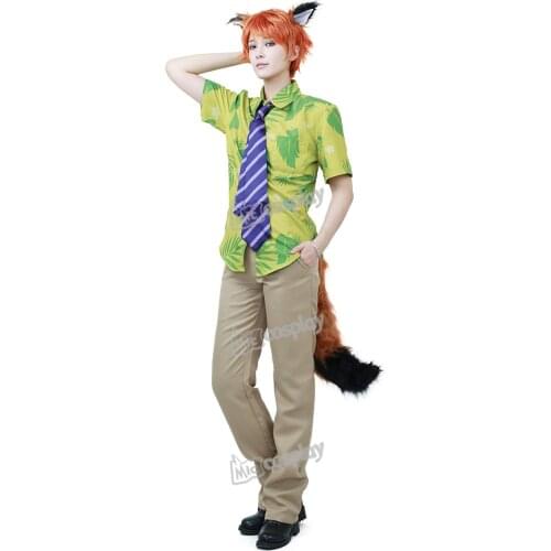 Fox Nick Wilde Cosplay Costume Halloween Party Men Outfit