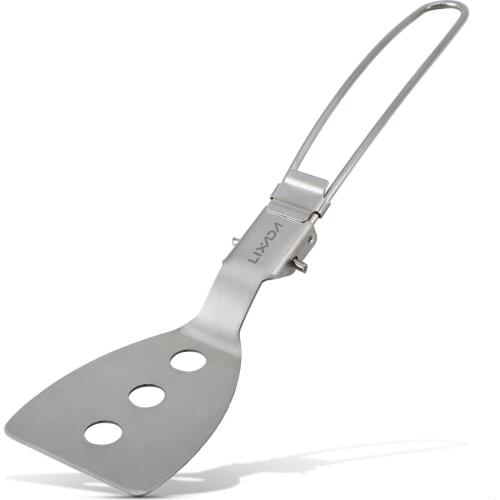 Lixada Stainless Steel Folding Spatula Food Turner Outdoor Camping Cooking Accessories